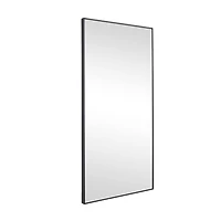 Black Contemporary Wall Mirror, 18" x 1" x 36"
