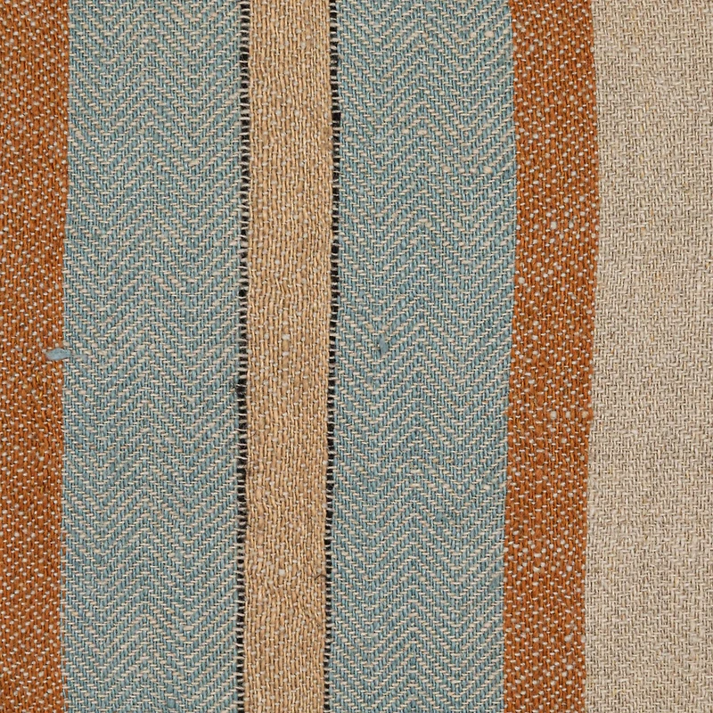 Hello Honey® 20" Blue & Brown Striped Woven Linen Fringed Pillow