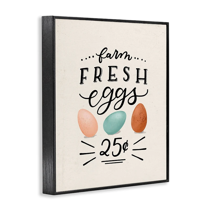 Stupell Industries Farm Fresh Eggs Sign Framed Giclee Art