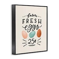 Stupell Industries Farm Fresh Eggs Sign Framed Giclee Art