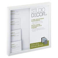 12" x 12" White Adjustable-Depth Shadow Box by Studio Décor®