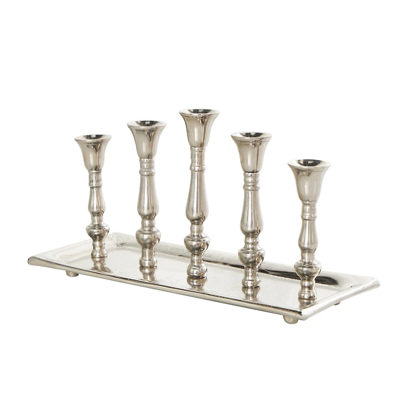 Aluminum 5 Candle Candelabra with Candle Plate