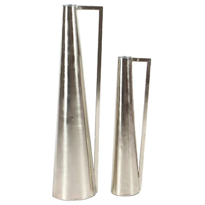 Silver Metal Glam Vase Set