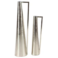 Silver Metal Glam Vase Set