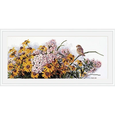 Merejka Black-Eyed Susans & Phlox Counted Cross Stitch Kit