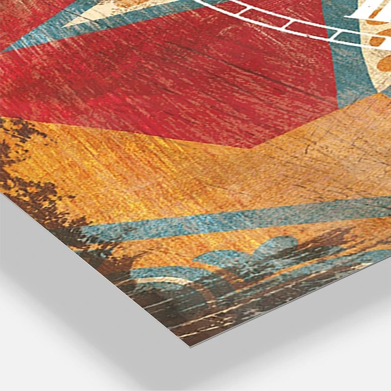 Designart Moroccan Orange Tiles Collage I Multipanel Wall Clock