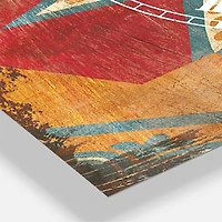 Designart Moroccan Orange Tiles Collage I Multipanel Wall Clock