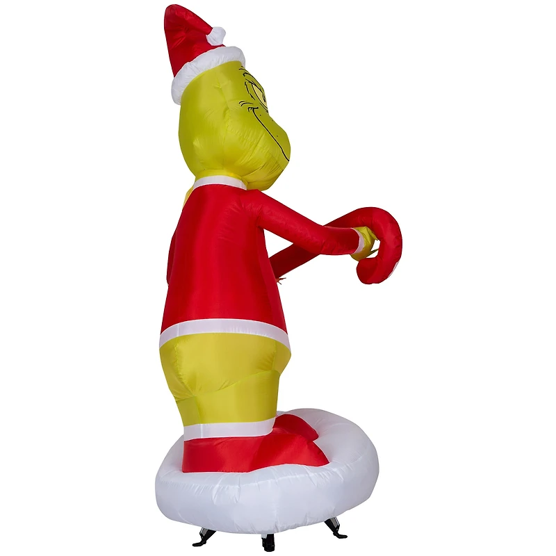 5.5ft. Airblown® Inflatable Christmas Grinch Passing Out Candy Canes to Cindy Lou