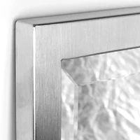 Head West 25.5" Brushed Nickel Stainless Steel Framed Wall Mirror