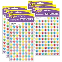 Trend Enterprises® superSpots® Paw Prints Stickers, 6 Packs of 800ct.