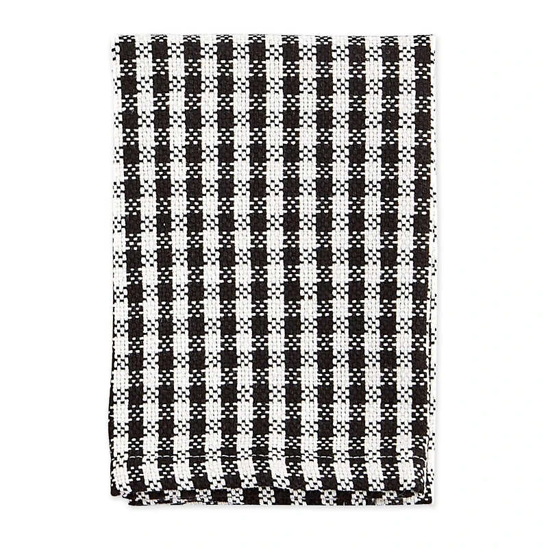 DII® Black Check Heavyweight Dishtowel & Dishcloth Set