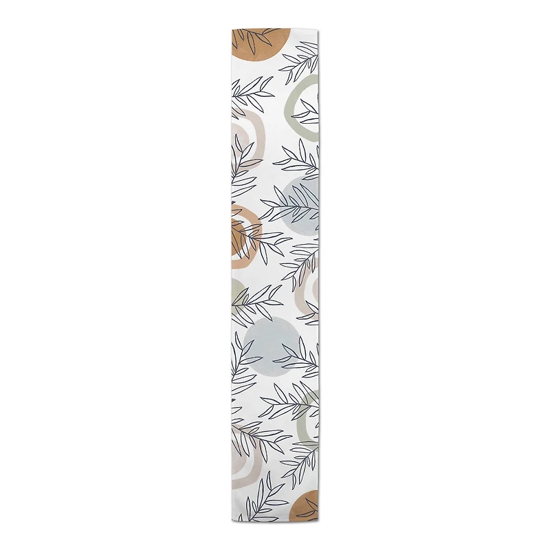 72" Mid Mod Arch Leaves Cotton Twill Runner