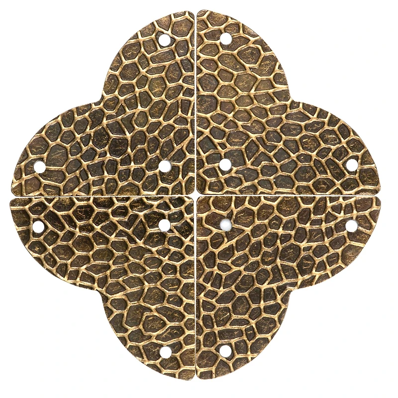 Dritz® Home Antique Brass Small Textured Quatrefoil Corners, 3ct.