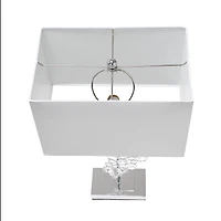 Lalia Home 26" Crystal Glitz and Chrome Table Lamp with White Shade