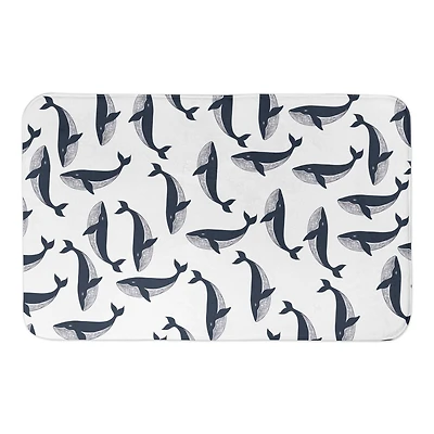 Whale Pattern 34" x 21" Bath Mat