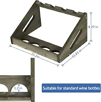 Olive Green Rustic Wood Wine Bottle Holder