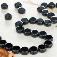 Jet Black Coin Glass Beads, 10mm by Bead Landing™
