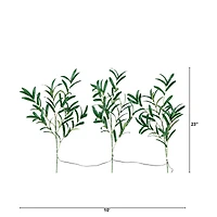 23" Pre-Lit Olive Branch Stem Set