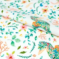 SINGER Denise Palmer White Seahorse Cotton Fabric