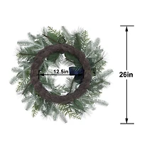 26" Blue & Gray Ornament & Pine Wreath by Ashland®