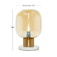 16" White Metal Modern Table Lamp