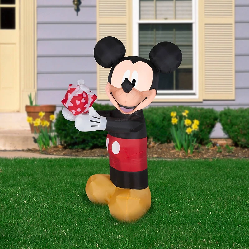 3.5ft. Airblown® Inflatable Valentine's Day Mickey Mouse with Present