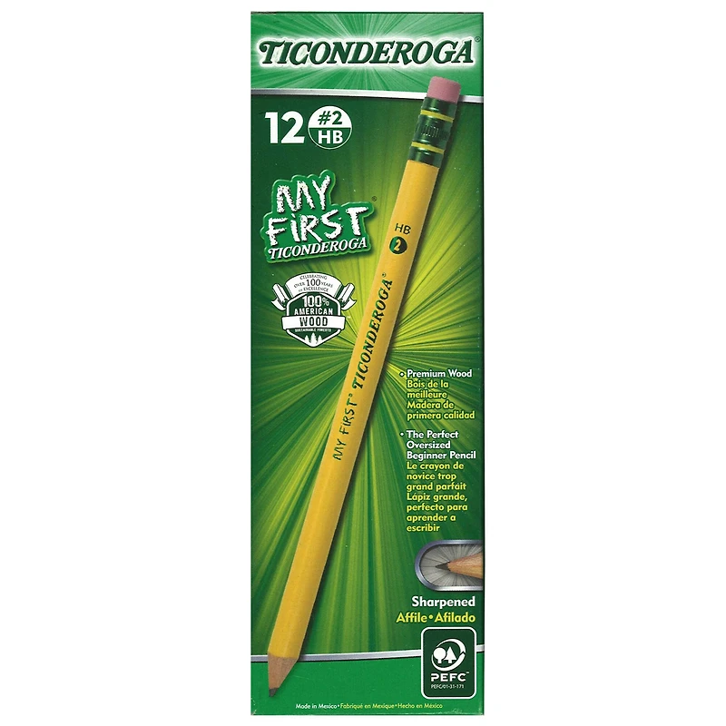 My First® Ticonderoga® Pencils with Erasers, 2 Packs of 12