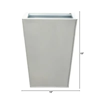 13" White Classic Square Metal Planter