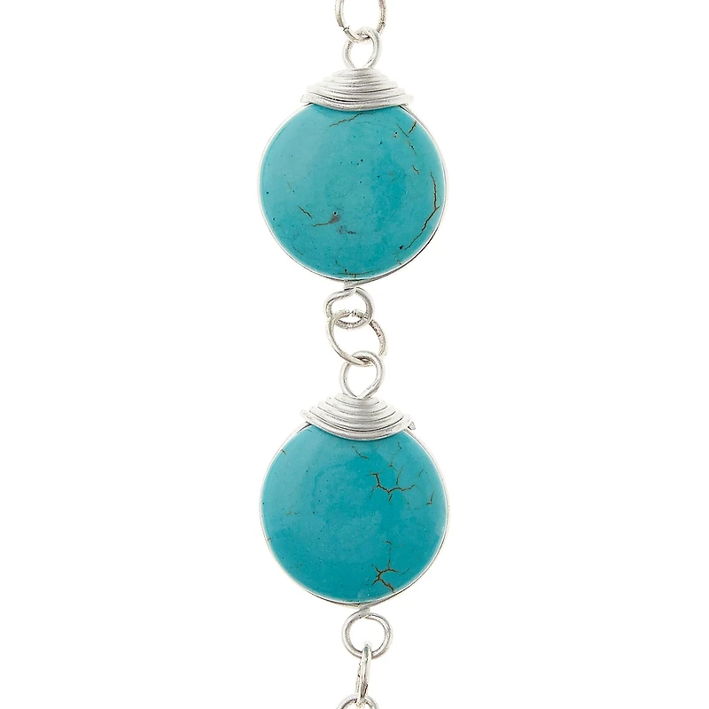 12 Pack:  Aqua Dyed Howlite Lentil Beads, 20mm by Bead Landing™