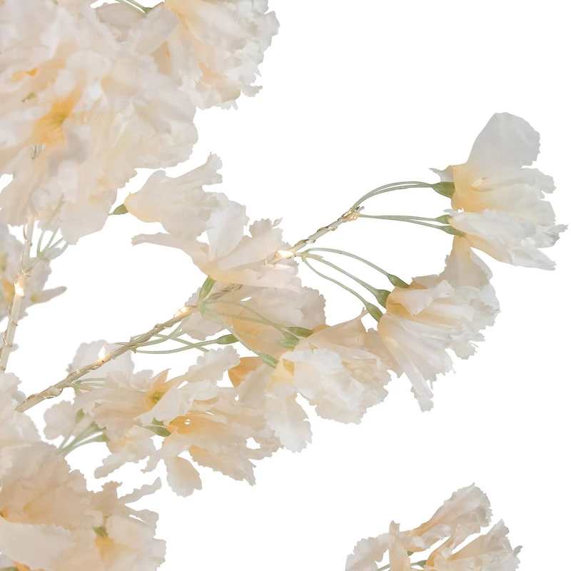 6ft. Pre-Lit White Floral Artificial Christmas Tree, Warm White LED Lights