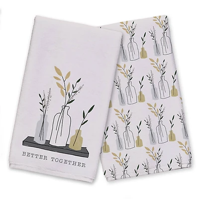 Better Together Mod Flower Vases 16" x 25" Tea Towel Set of 2