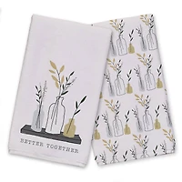 Better Together Mod Flower Vases 16" x 25" Tea Towel Set of 2