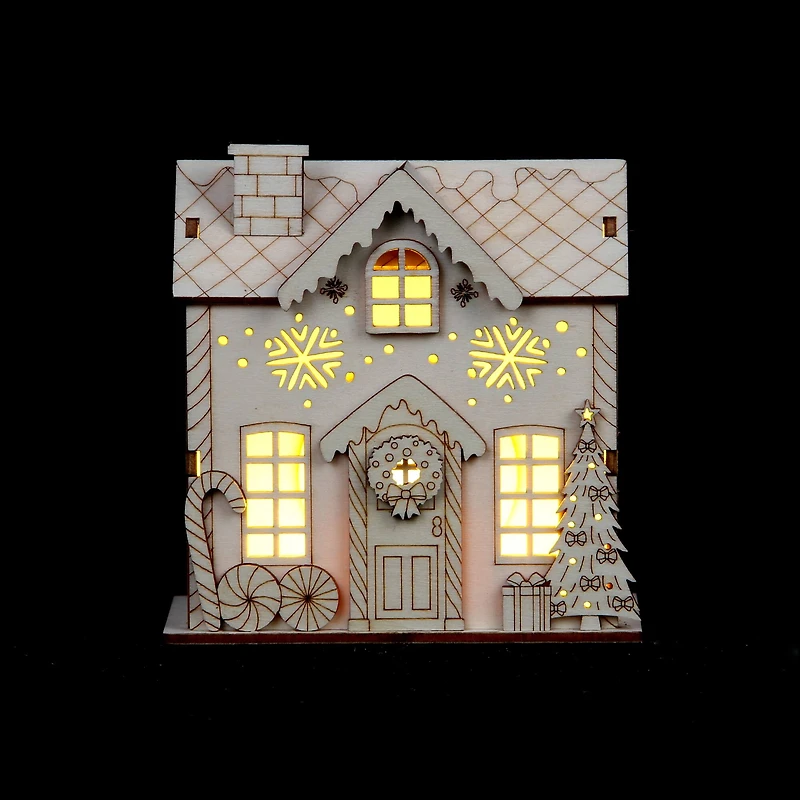 DIY LED Wood Village Candy Cane House by Make Market®