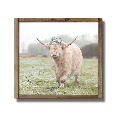 Sage Field Highland Framed Wood Plaque