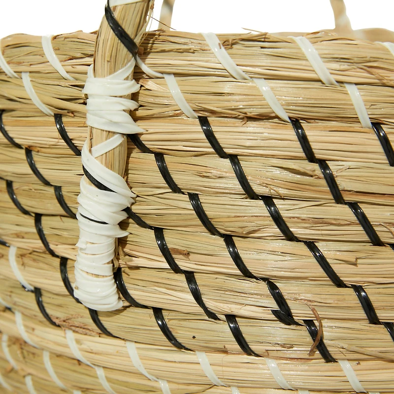 Beige Seagrass Modern Storage Basket Set