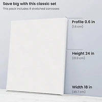Arteza® 18" x 24" White Classic Stretched Canvases