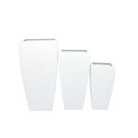 White Modern Planter, Set of 3" 30", 25", 20"