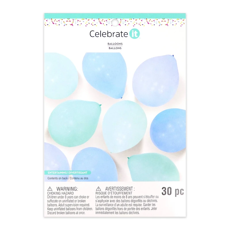 12" Blue & Teal Balloons by Celebrate It™, 30ct.