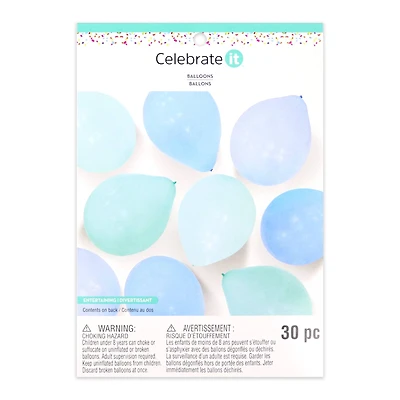 12" Blue & Teal Balloons by Celebrate It™, 30ct.