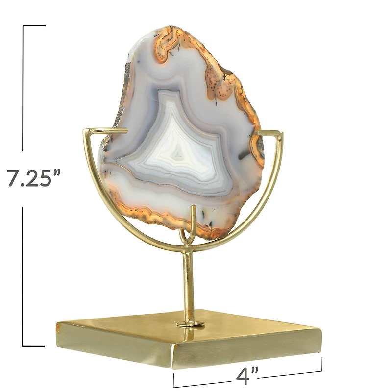 Hello Honey® 7" Natural Brown Agate on Stand