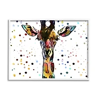Stupell Industries Modern Giraffe Portrait Abstract Kids' Polka Dot Pattern Framed Wall Art