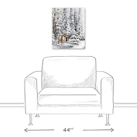 Snowy Forest Deer Canvas Wall Art