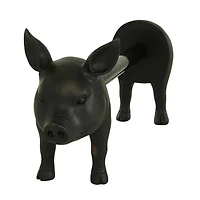 16" Black Farmhouse Pig Paper Towel Holder