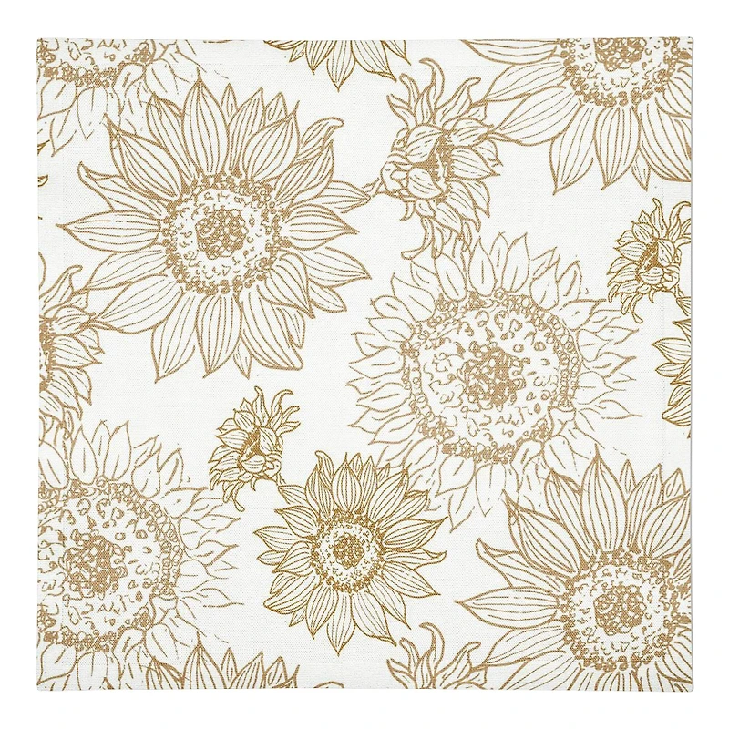 Large Sunflower Head Cotton Twill Napkin