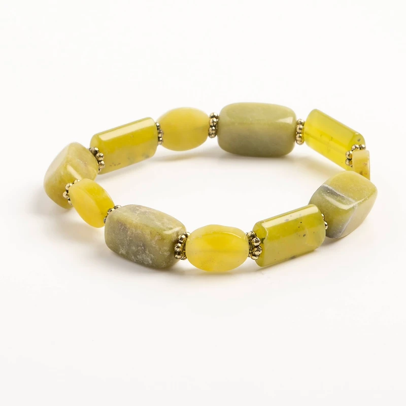 John Bead New Jade No.91 Natural Stone Stretch Bracelet
