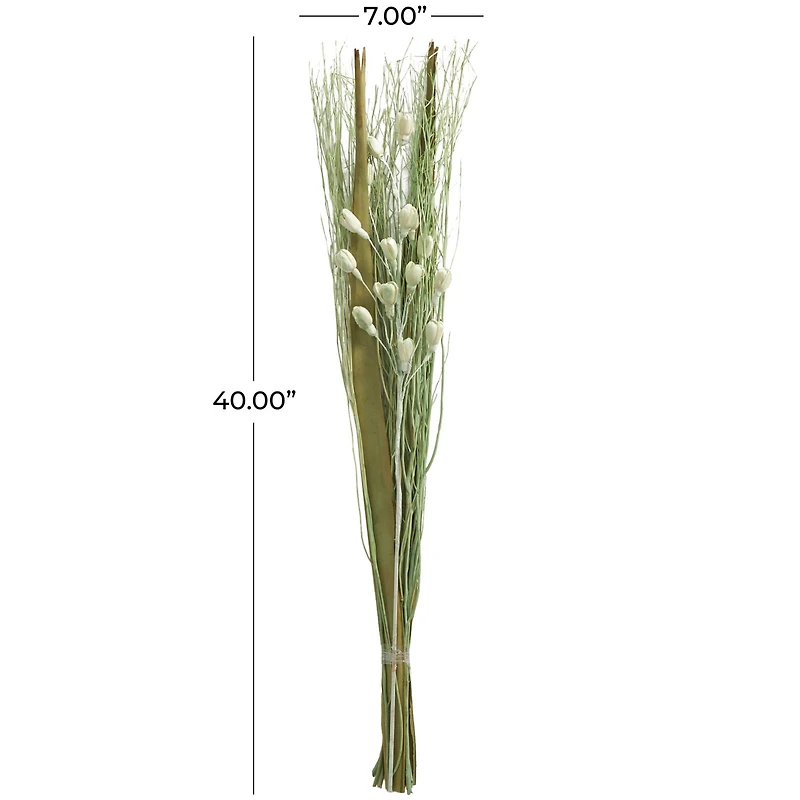 40" Green Floral Bouquet Branch Natural Foliage with Grass Stems