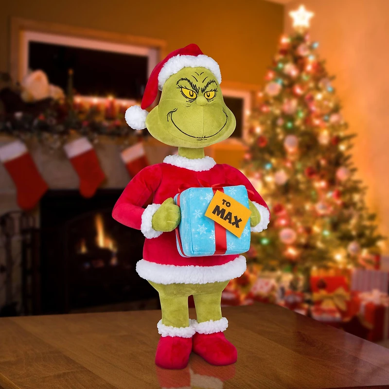 22" Grinch with Present Holiday Greeter