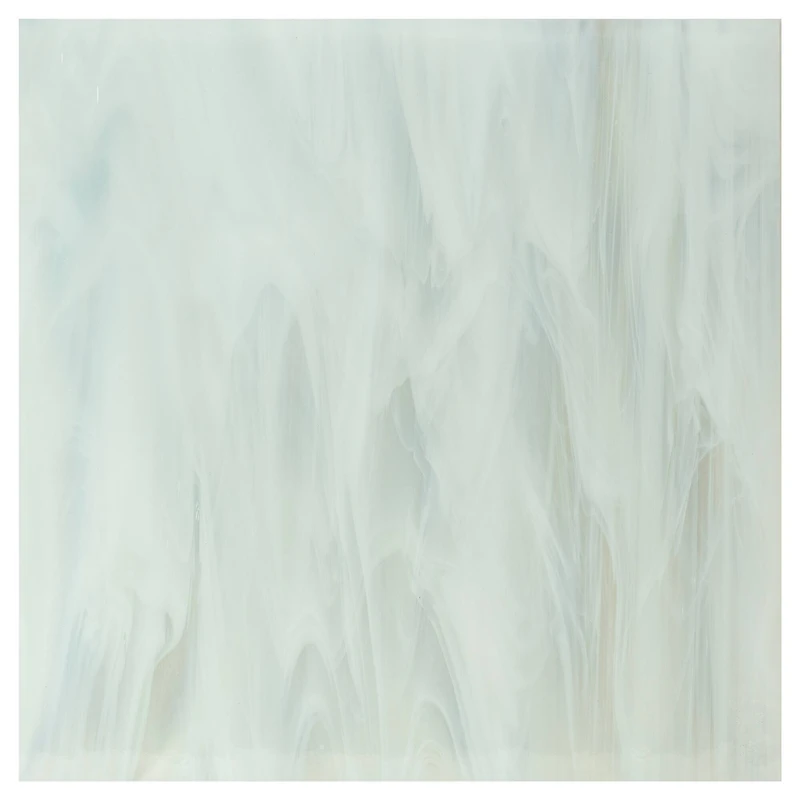 Oceanside Compatible™ 12" x 12" Clear/White Wispy Smooth Fusible Glass