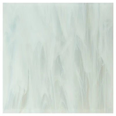 Oceanside Compatible™ 12" x 12" Clear/White Wispy Smooth Fusible Glass