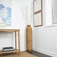 40" Brown Seagrass Handmade Vase